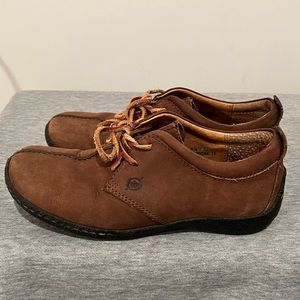 Born Concept Brown Nubuck Leather Split Toe Casual Oxford Shoes W9244